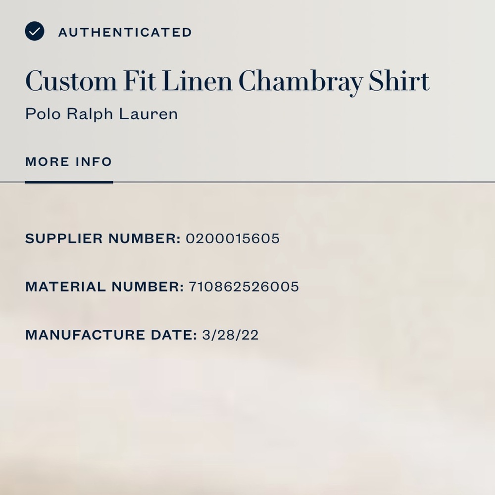Ralph Lauren Custom Fit Linen Chambray Shirt - Picture 8 of 16